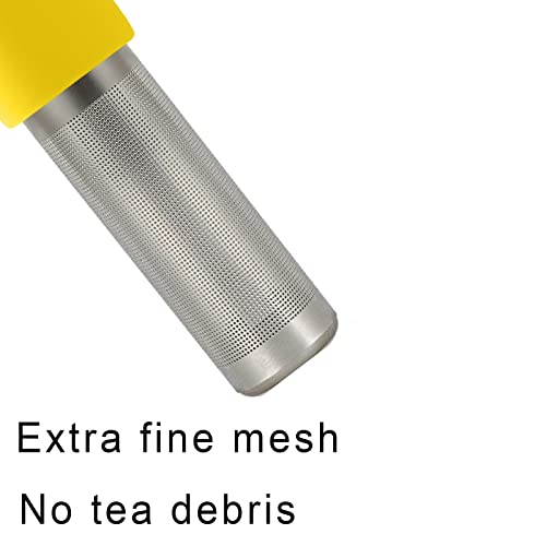 Tea Infuser for Loose Leaf Tea Extra Fine Mesh Tea Steeper (Yellow)