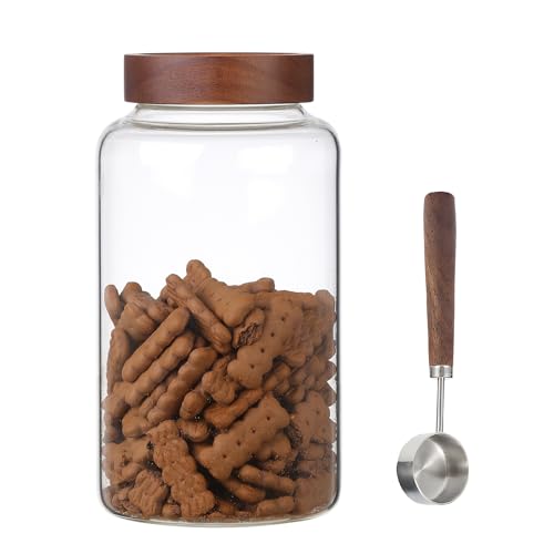 Large Glass Coffee Jars with Spoon (2300ml/77oz)