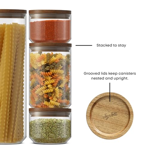 Holden 7 Piece Stackable Glass Storage Containers with Lids (72 Ounce)