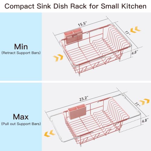 Pink Dish Drying Rack in Sink (Pink / For 12"-30"w Sink)
