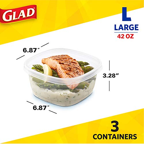 GladWare Tall Entree Containers (Square / 42 oz - 6 Count)