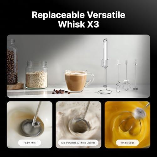 InstaWhisk Milk Frother with Variable Speed (White / Rechargeable)