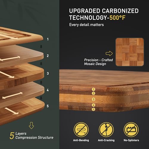 Extra Large Bamboo Wooden Cutting Board Wood Cutting Boards for Kitchen (23.5"L x 18"W)