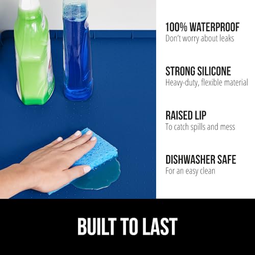 Waterproof Silicone Under Sink Mat (Blue / 28"w X 22"l)