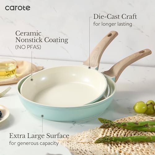 21pcs Ceramic Cookware Sets (Cerulean / 21 Piece)