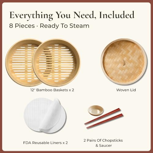 Bamboo Steamer Basket 12
