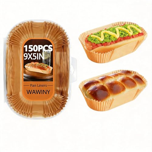 150 Pack 9x5 Inch Loaf Pan Liners (9x5in-Oval)