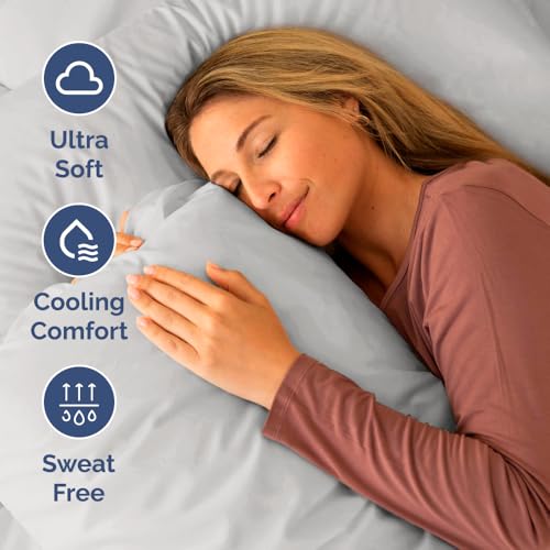 Short Queen Size 4 Piece Bed Sheet Set (04 - French Grey / Short Queen)