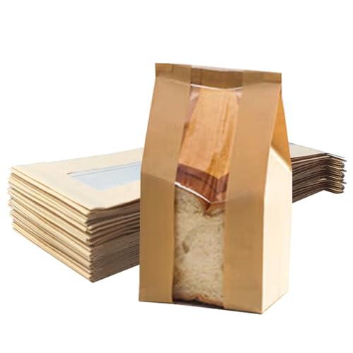 Small Bread Bag Paper 11.8x4.7x3.5 for Homemade Bakery (11.8 x 4.7 x 3.5-inch)