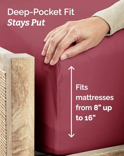 Twin Size 3 Piece Sheet Set (25 - Burgundy / Twin)