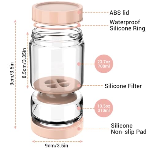 Olive Pickle Jar Container with Strainer Pickling Jar (Pink)