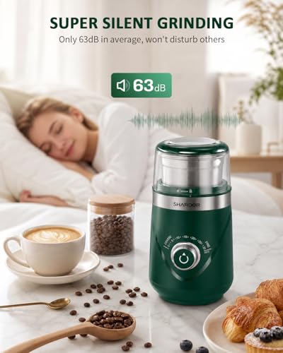 Electric Super Silent Blade Coffee Grinder (Green / 2 Bowl)