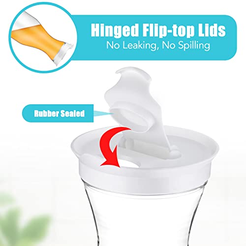 6 Pcs Plastic Water Carafe with Lid 32 Oz Clear (White Cap)