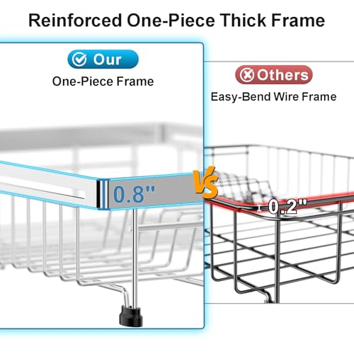 Over Sink Dish Drying Rack (Silver / For 14"-30"W Sink, Expandable | 12.8"W Rack)