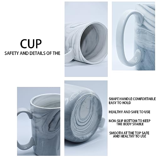 Coffee Mugs Set of 4 (Gray Marble)