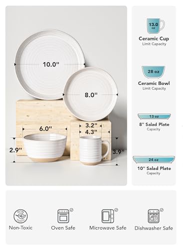 Ceramic Dinnerware Sets for 4 (Dinnerware & Mug 16 pieces)