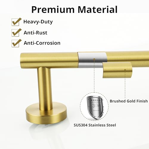Towel Racks for Bathroom 24 Inch (Brushed Gold)