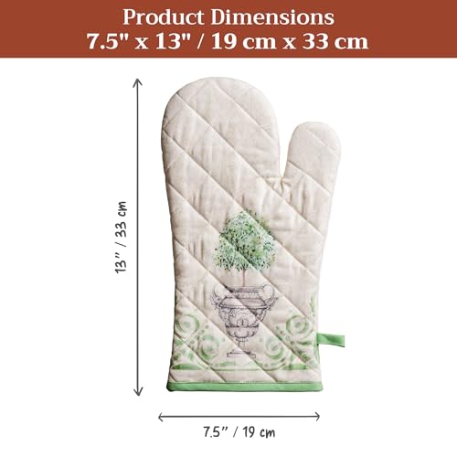 Maison d'Hermine Oven Gloves 100% Cotton Oven Mitt (029 - Jardin Du Roy / 7.5" x 13" (Oven Mitt))