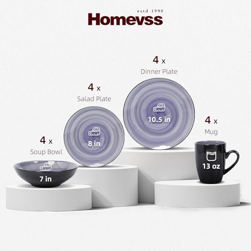 HomeVss Stoneware Sonoma 16pc Dinnerware Set