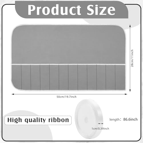 18 Pcs Anti Tarnish Silverware Storage Bags Felt (12 Slots / Gray)