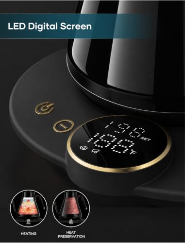 Gooseneck Electric Kettle with ±1℉ Temperature Control 0.9 Liter (Soulages Black)