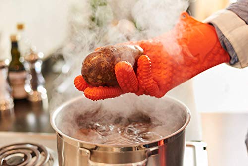 Ekogrips Premium Heat Resistant BBQ Grilling Gloves for Indoor and Outdoor Cooking (Large-X-Large / Gray)