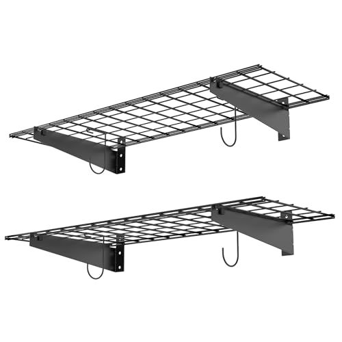 2 Pack Wall Mount Shelves (Black-15x45)
