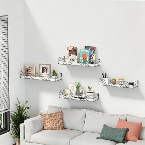 Floating Shelves for Wall Set of 4 (Grey)