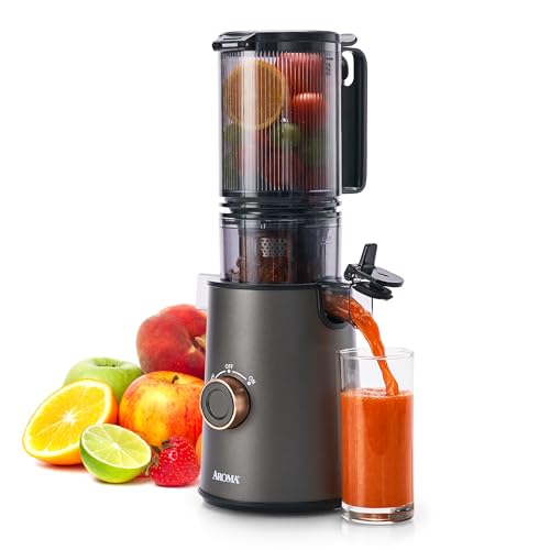 Cold Press Juice Machine Slow Masticating Fruit and Vegetable Juicer for Home with Large 4 (Gray)