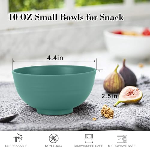 wheat straw snack bowls 10oz set of 8 (10 oz / Green)