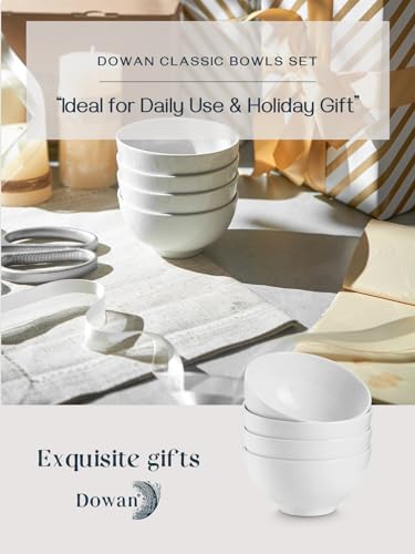 8.5 OZ Small Ceramic Bowls Set of 4 (10 OZ / Soft White)