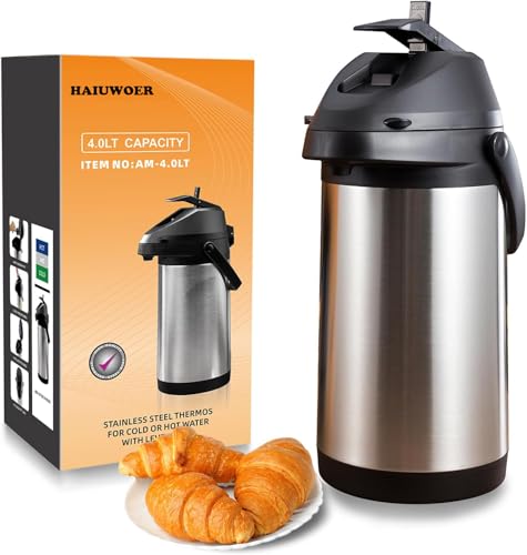 135oz 4L Airpot Coffee Carafe Thermal Dispenser with Pump Keeping Hot (135.3 Ounces)
