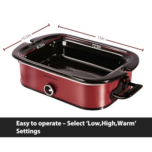 4 Quart Slow Cooker with Casserole Manual Warm Setting