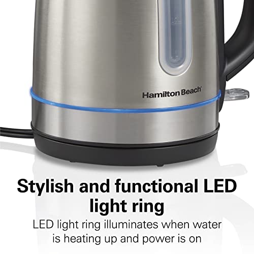 1.7 Liter Electric Tea Kettle (Stainless Steel with LED Light Ring / 1.8 Quarts)