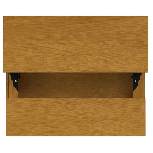Hunter 36" Wide Oak Veneer Metal Rectangular Coffee Table in Oak