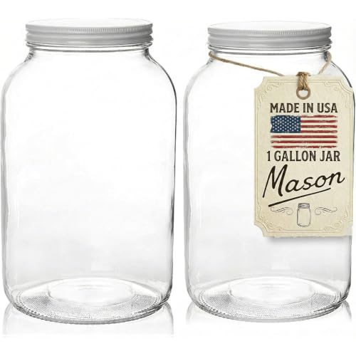 1 Gallon Glass Jar with Lid (White Lid / 1 Gallon)