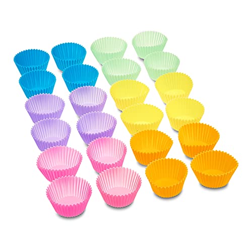 Reusable Non Stick Silicone Baking Cups (Multicolor / Pack of 24)