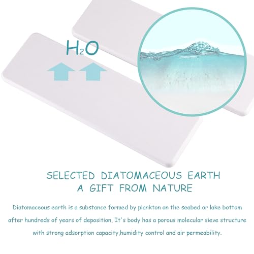 2Pcs Stone Soap Trays Water Absorbing Diatomite Coaster (White / 10" x 3.2")