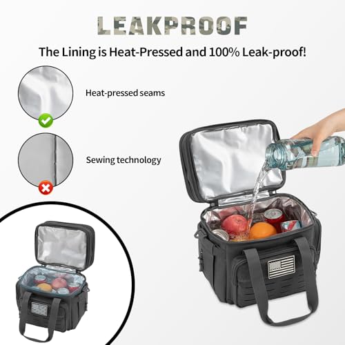 Tactical Lunch Box for Men Expandable 18L Heavy Duty Military Insulated Cooler Bag
