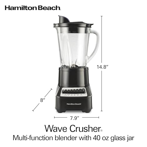 Wave Crusher Blender for Smoothies With 40 Oz Glass Jar (Black / 40oz / Blender)