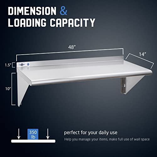 NSF Stainless Steel Shelf 14” x 48” (14"x48")