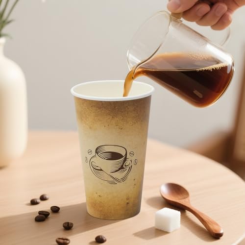 180 Pack 16 oz Coffee Cups Disposable Hot Paper Cups (16OZ-180)