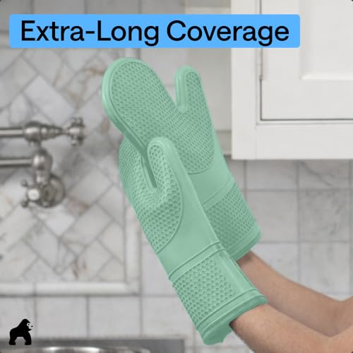 Silicone Oven Mitts (Mint / 12.5" Oven Mitts)