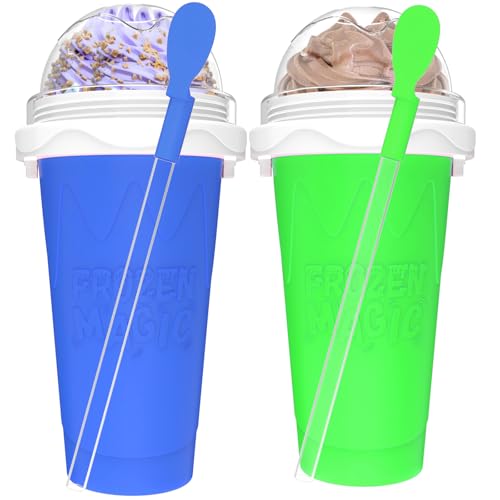 2PCS Slushie Maker Cup (Blue+Green / 350ML)