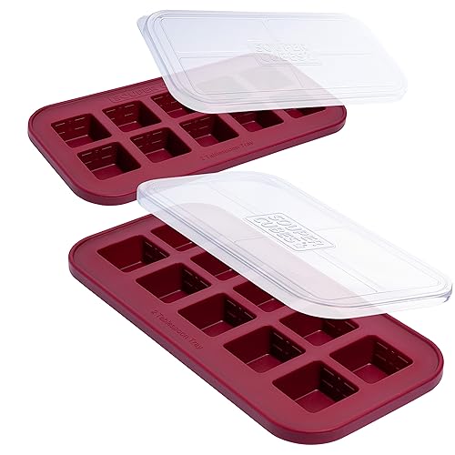 2 Tbsp Silicone Freezer Molds with Lids (2-Pack / Cranberry)
