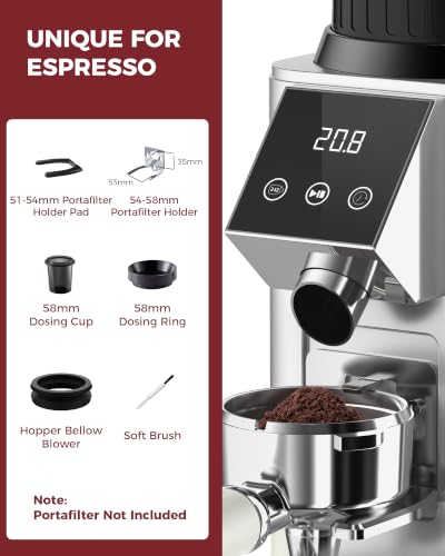 G1 Conical Burr Coffee Grinder with 48 Grind Settings (Silver)