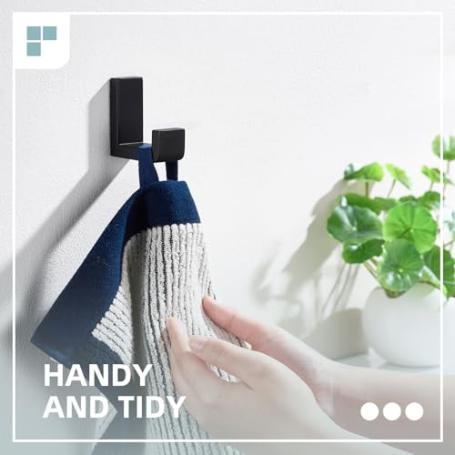 Towel Hook for Bathroom (1 Pack / Matte Black)