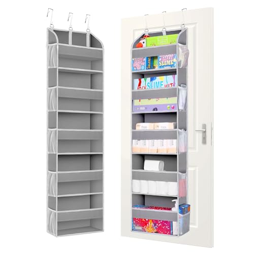 2 Pack Over the Door Storage Organizer (2 Pack / Light Gray)