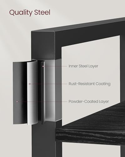 5 Tier Bookshelf (Ebony Black + Ink Black / 5 Tiers (11.8"D x 26"W) / Without Back Panels)