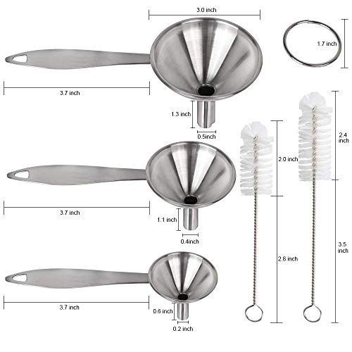 Kitchen Funnel for Filling Bottles (3PCS Long Handle Funnel Set)